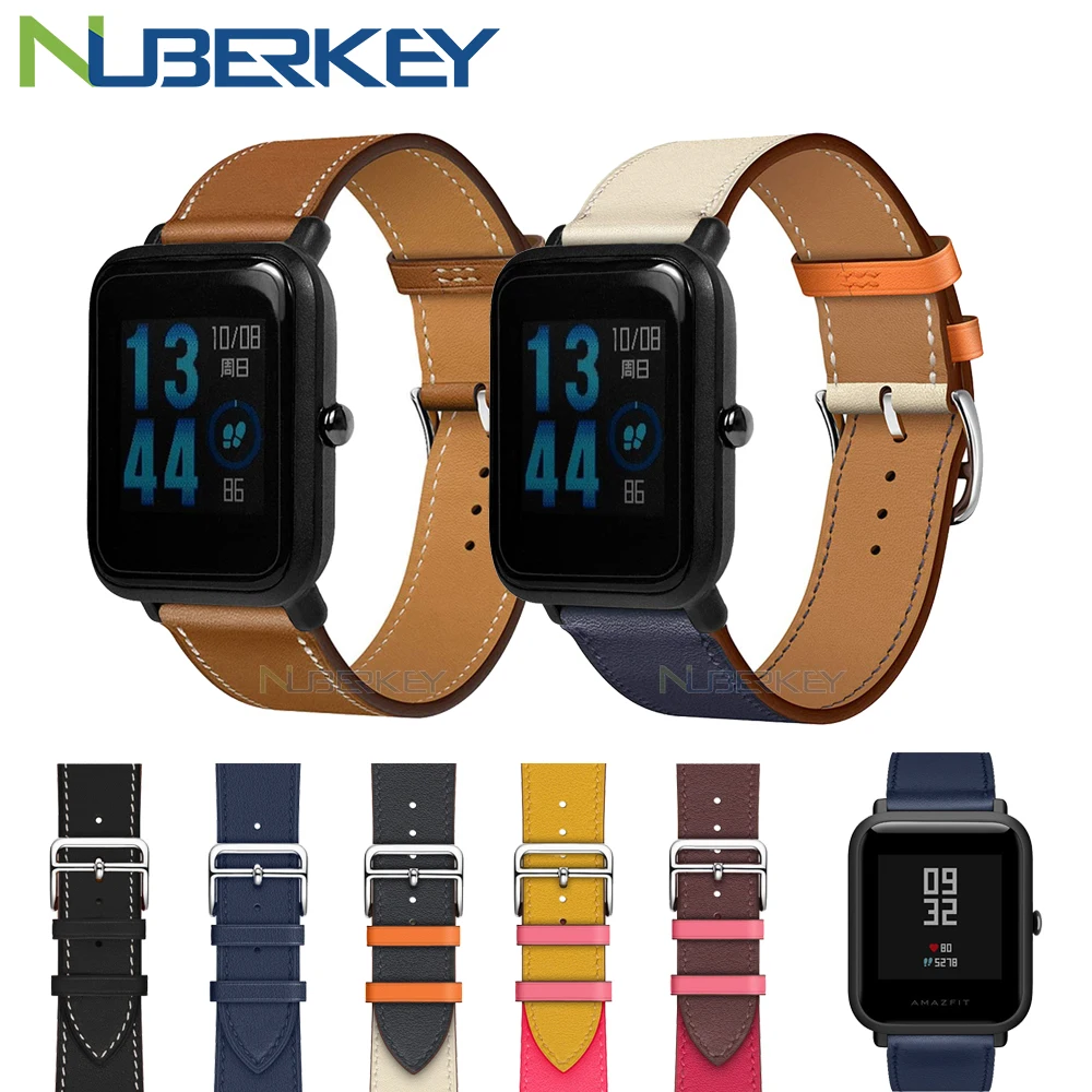 

Genuine leather watchband For Huami Amazfit bip youth Watch Strap Smart Accessories for Xiaomi Sport Watch replacement Band