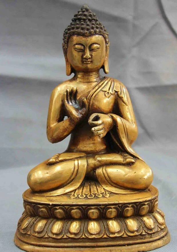 

shitou 001442 Chinese Folk temple Copper Bronze Sakyamuni Tathagata Mahavairocan Buddha Statue