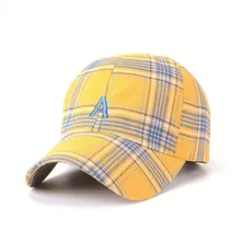 Летний корейский письмо Бейсбол Кепки Полосатый плед Шапки для Для мужчин Для женщин подростков хип-хоп Осень Snapback Кепки s уличный Танцы Шапки