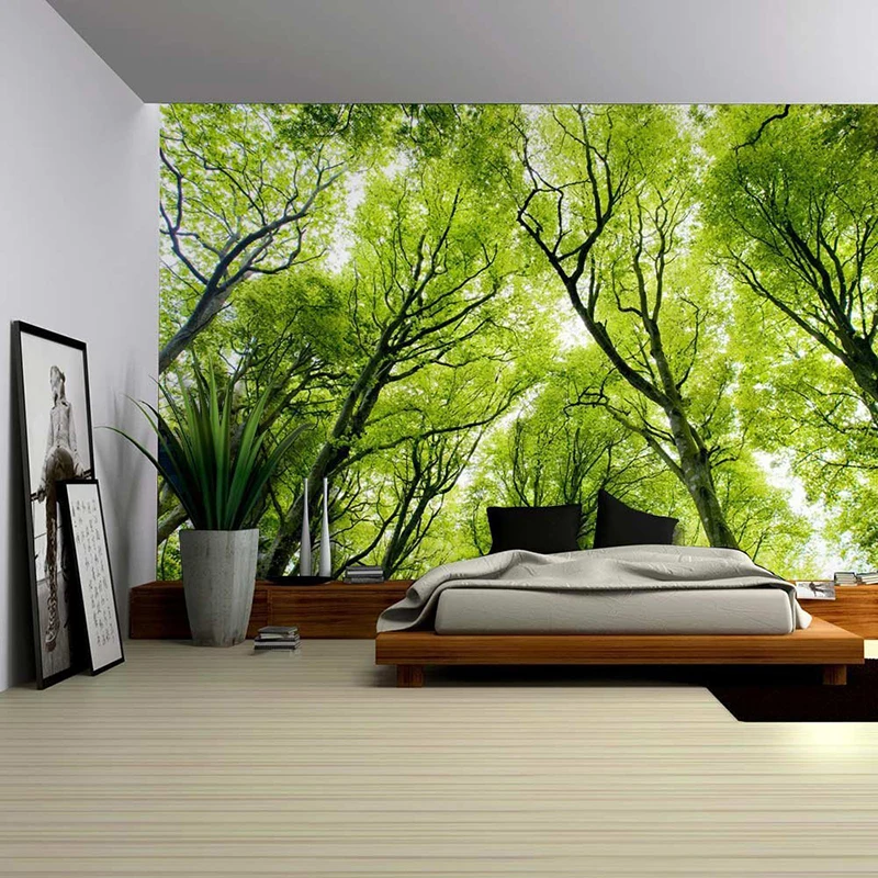 

Forest Printing Tapestry Forest Wall Hanging Blanket Indian Green Trees Decoration Hanging Cloth Living Room Decor 148x200cm