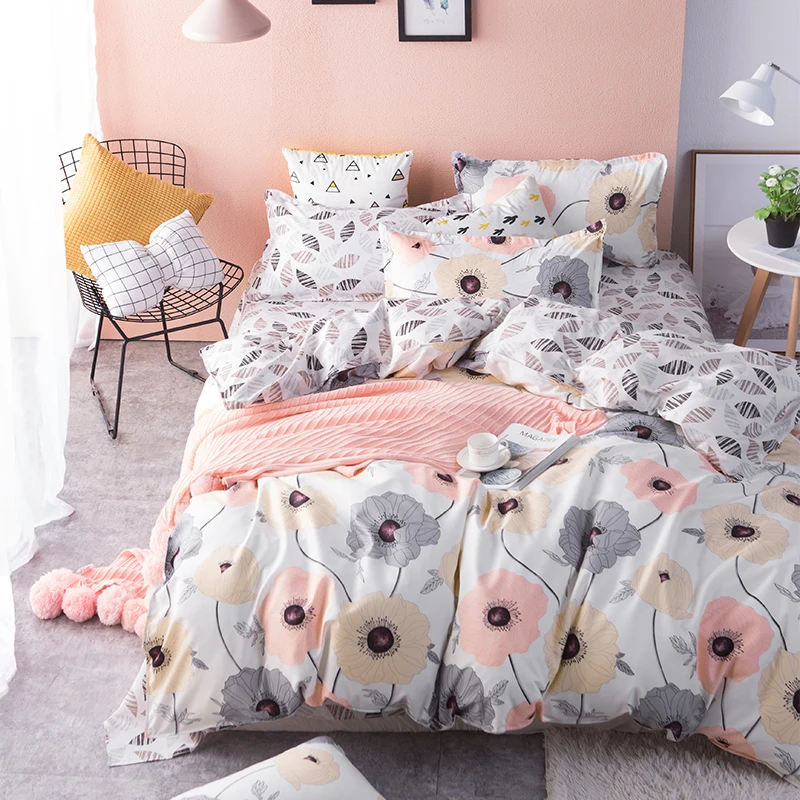 Solstice домашний текстиль розовый цветок постельное белье для девочек-подростков постельного белья пододеяльник простыня, наволочка