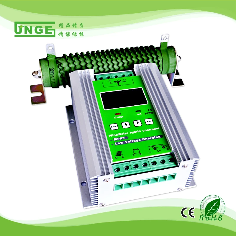 

1200w Auto 12/24V Off Grid MPPT Wind Solar Hybrid Charge Controller with Free Dump Load and LCD Display 800W wind +400W solar