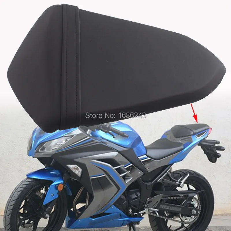 1xBlack Leather Rear Passenger Seat Pillion For Kawasaki Ninja 300 EX300 13-15 