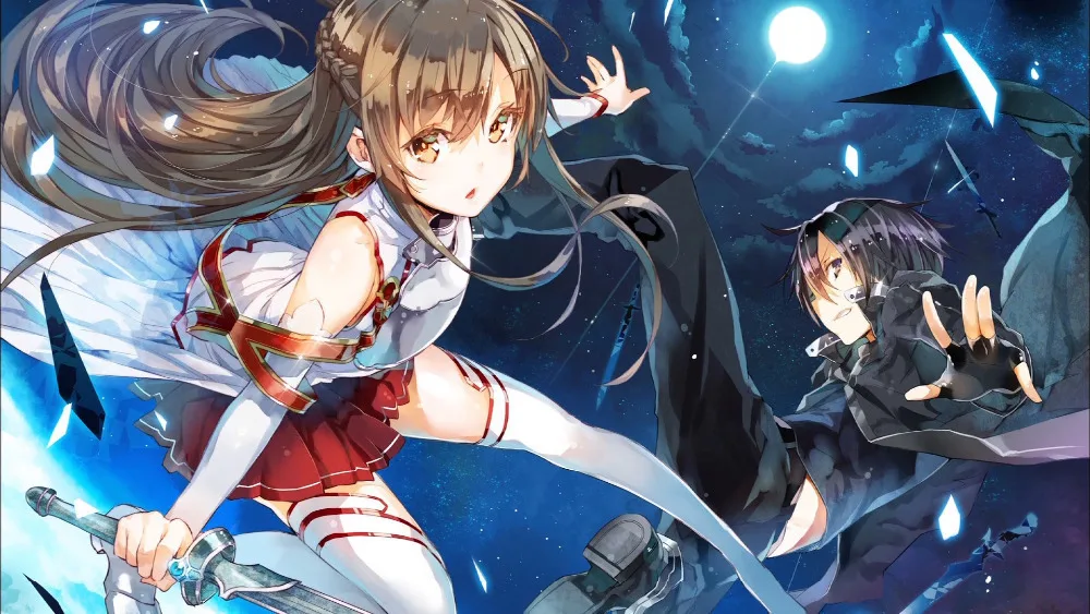 P0203 Sword Art Online Fighting Hot Japan Anime Poster fabric roll 40x60cm | Дом и сад