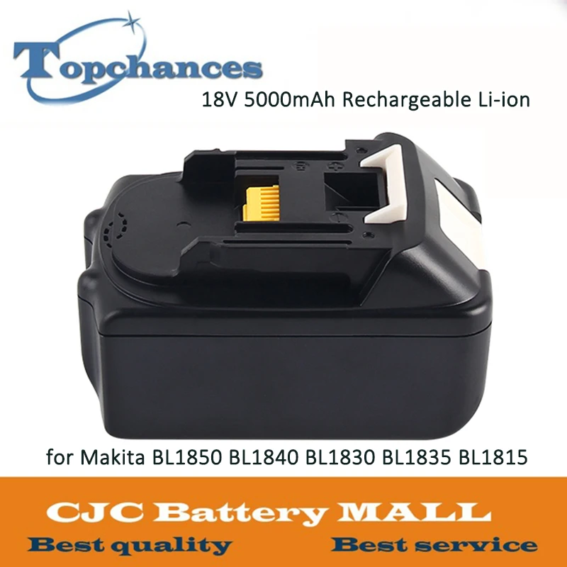 

ELEOPTION For Makita 18V Battery 5000mAh Rechargeable Lithium-ion Li-ion Battery for Makita BL1850 BL1840 BL1830 BL1835 BL1815