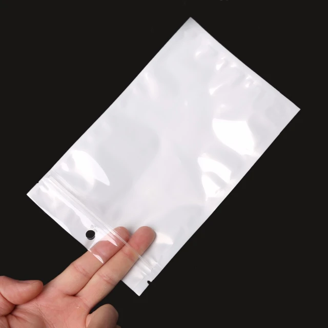 100pcs White / Clear Self Seal Zipper Plastic Packaging Pouches Bag Ziplock  Zip Lock Storage Bag Retail Package With Hang Hole - Storage Bags -  AliExpress