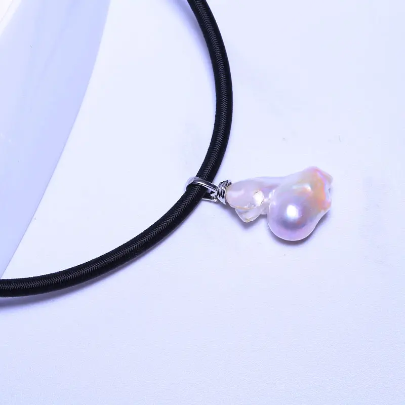 Baroque Pearl Pendant, Size of 20 mm Thick Leather Cord DIY Pendant Head