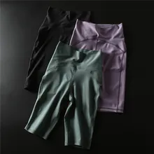 Для женщин Высокая Талия спортивные легинсы для бега шорты для тренировки, спорта тренажерный зал с йогой спортивные короткие deportivas para mujer