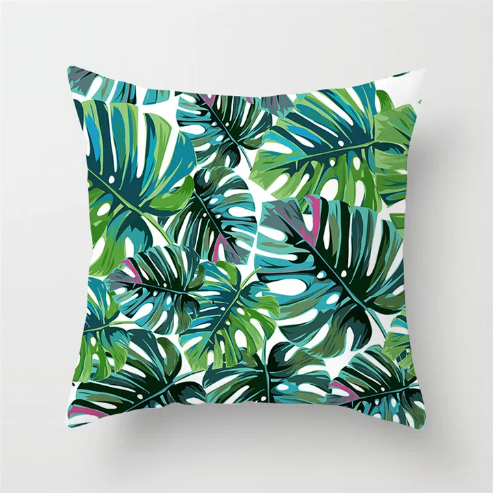 Fuwatacchi Green Cactus Cushion Cover Tropical Plant Pillow Cover for Home Chair Sofa Decorative Pillows Birds Pillowcases - Цвет: PC02945
