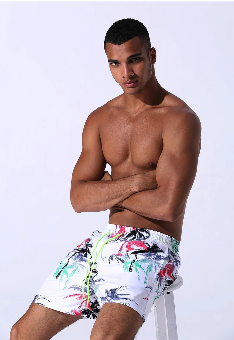 Брендовые спортивные шорты Escatch для мужчин, быстросохнущие спортивные шорты с цветочным принтом размера плюс, мужские пляжные шорты для серфинга