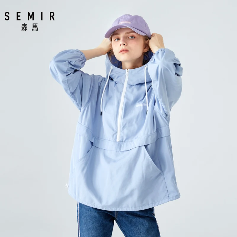 wonderful SEMIR Pullover jacket women 2019 autumn new letter embroidery loose oversized loose casual hooded j