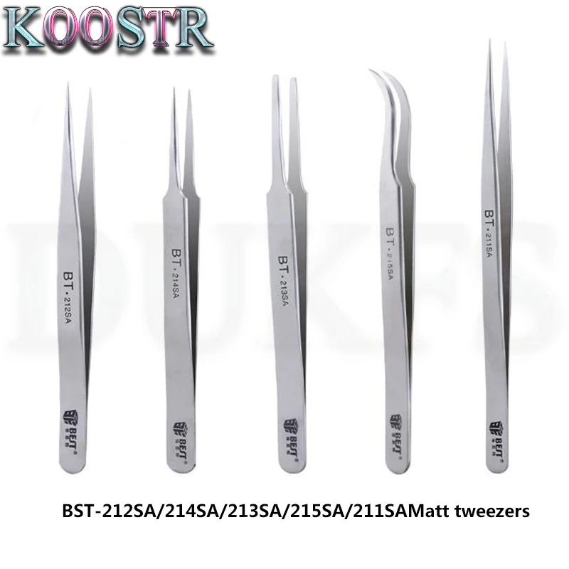 

BST-212SA/214SA/213SA/215SA/211S Tweezers Set Thicken Stainless Steel Electronics Forceps Multi Tools Hand Tool