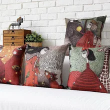 Разнообразие модная одежда для девочек подушки сиденья мультфильм печатных Мешковина диванную подушку элегантные и простые украшения дома подушки оптом