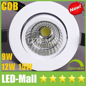 

Dimmable /Non CREE COB 9W 12W 15W LED Downlights +Power Supply CRI>88 Tiltable Fixture Recessed Ceiling Down Light Lamp CE UL