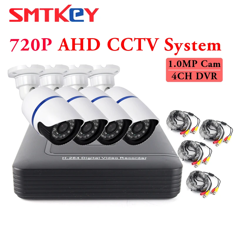 4ch 720P ahd cctv камера система 4ch ahd dvr с 4 шт 1,0 м 720P камера ahd cctv система