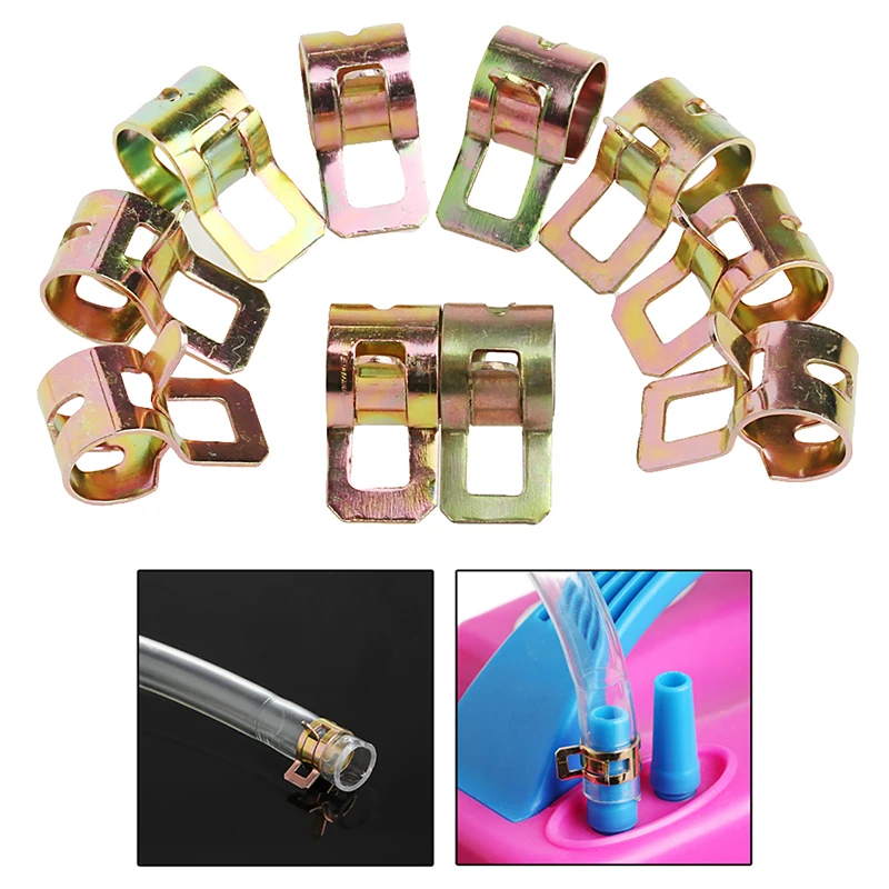 

10Pcs 7mm Spring Clip Fuel Line Hose Water Pipe Air Tube Clamps Fastener