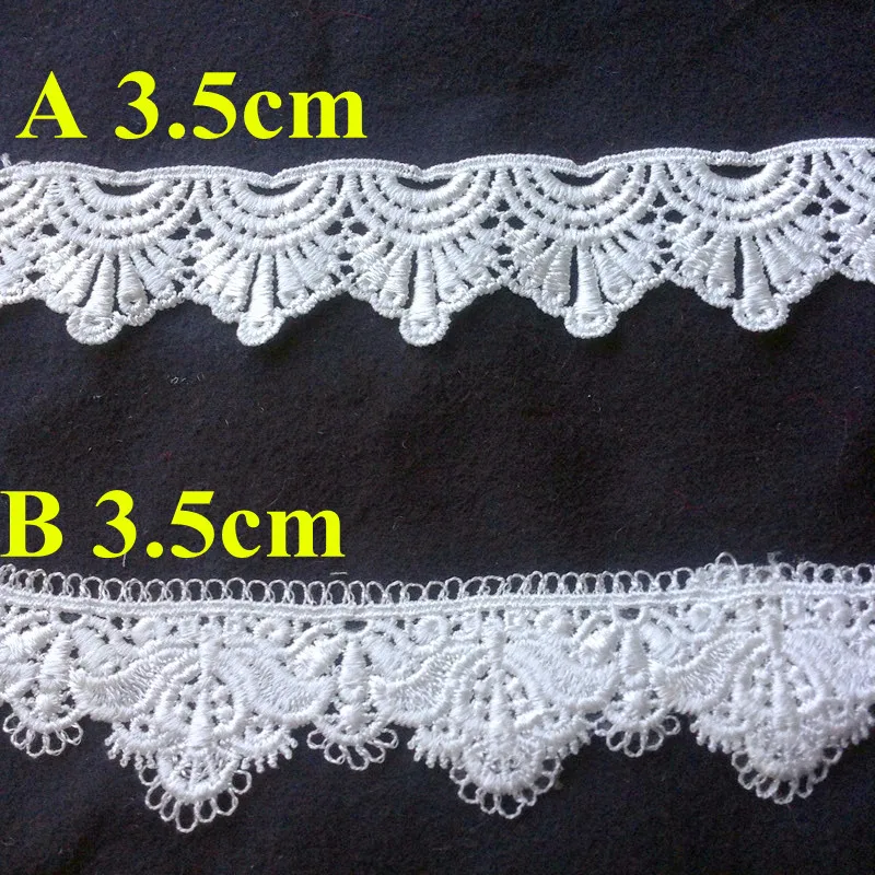 

3.5cm top quality water soluble polyester yarn embroidery plain white flora lace trim,RS180116E