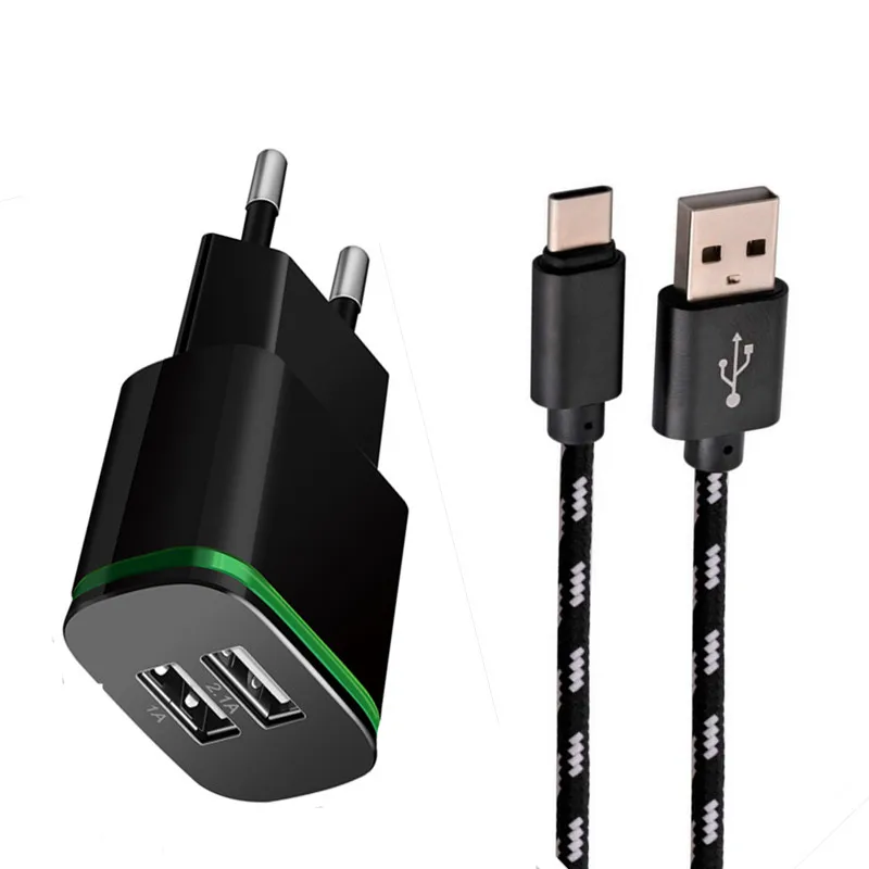 Светодиодный USB Зарядное устройство 3,1 Тип C кабель для быстрой зарядки USB для Xiaomi Mi фотокамеры мгновенного действия 8 7 6 6X A1 oneplus 6 NEX 5t 3T huawei p20 lite honor 9 10 для nokia x6 - Тип штекера: adapter cable black