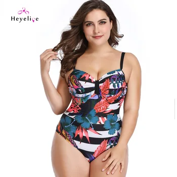 

Sexy Plus Size Swimwear Women Hollow One Piece Swimsuits Retro Plus Size Swim Bathing Suits High Cut Monokini 4XL Lady Swimwear