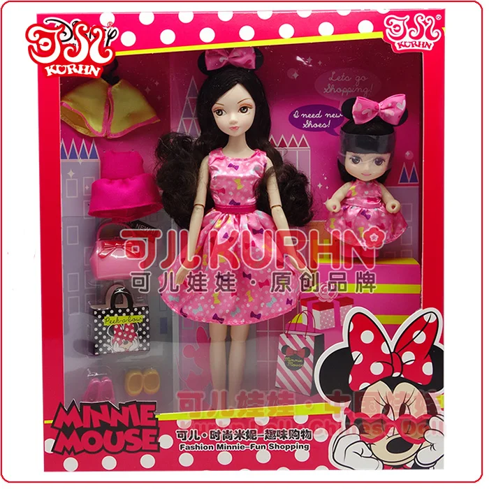 

New Arrival minnie plastic dolls gift sets #6140-2