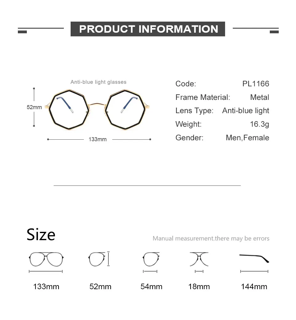 Восьмиугольные полигональные очки унисекс анти-голубые световые блокирующие очки оправа ультралегкие TR90 женские мужские компьютерные очки GlassesPL1166