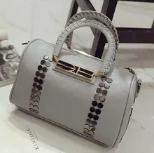 Sling bag designer handbags rivet Doctors bag Holding shape gray Bags handbags women famous brands Women Messenger Bag shoulder