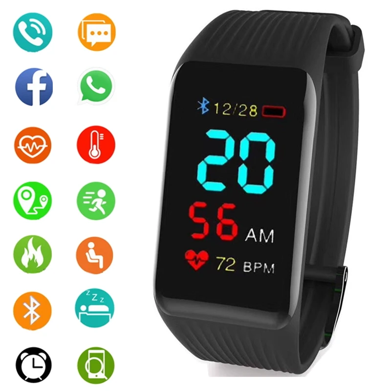

2019 New Women Men Smart Watch IP67 Waterproof fitness tracker Heart Rate Blood Pressure Pedometer Sport Smartwatch