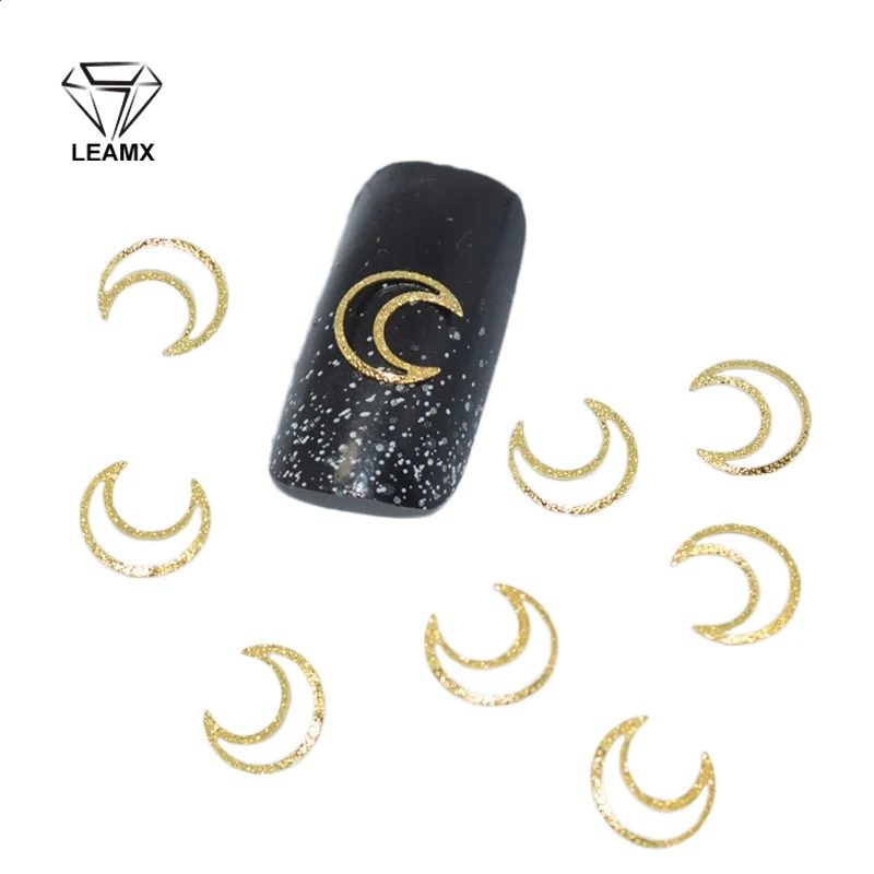 LEAMX 100 шт украшения для ногтей Золото и серебро в форме сердца аксессуары для маникюра 3d металлические гвозди Подвески гвоздики со стразами DIY - Цвет: ZA0019