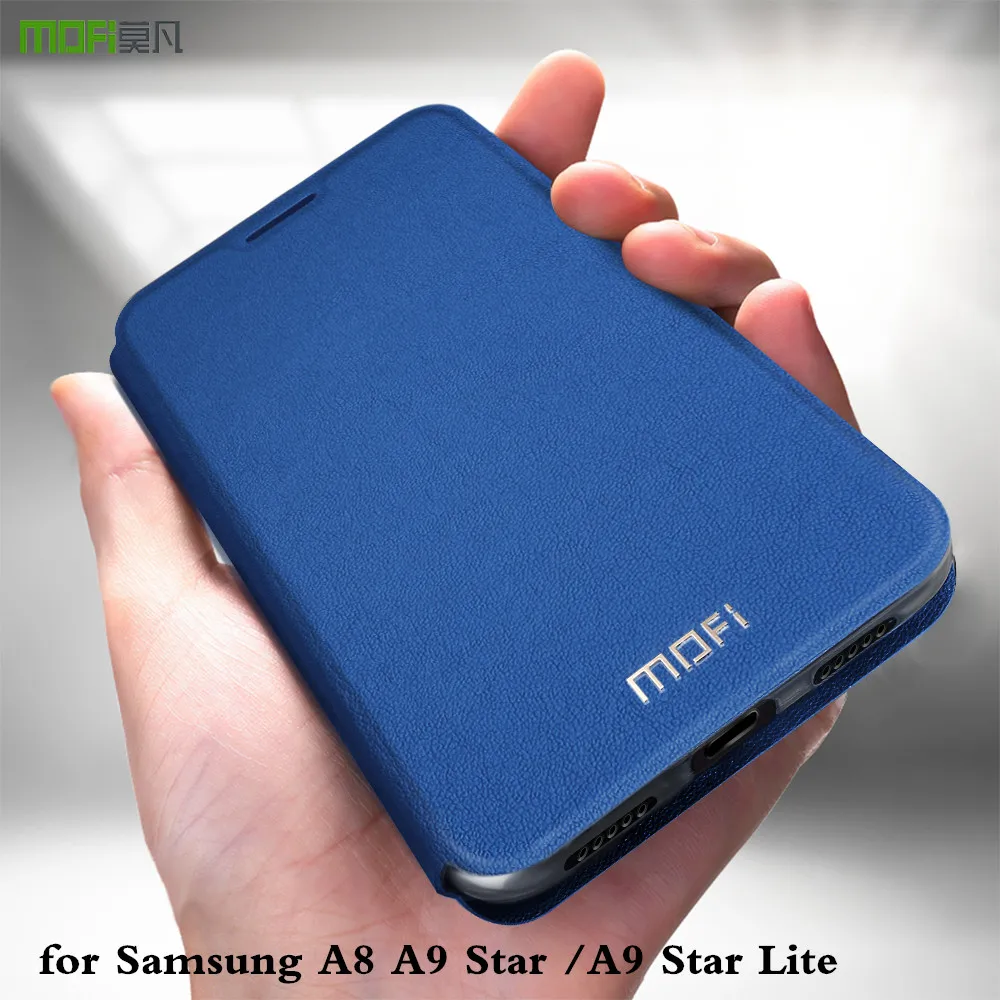 MOFi флип-чехол для Samsung Galaxy A8 Star Global Cover A9 Lite PU кожаный чехол A6 + 2018 Plus TPU силиконовый