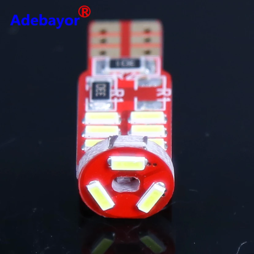 100 шт. светодиодные лампы Canbus T10 W5W 194 4014 SMD 15 светодиосветодиодный белые фонари для