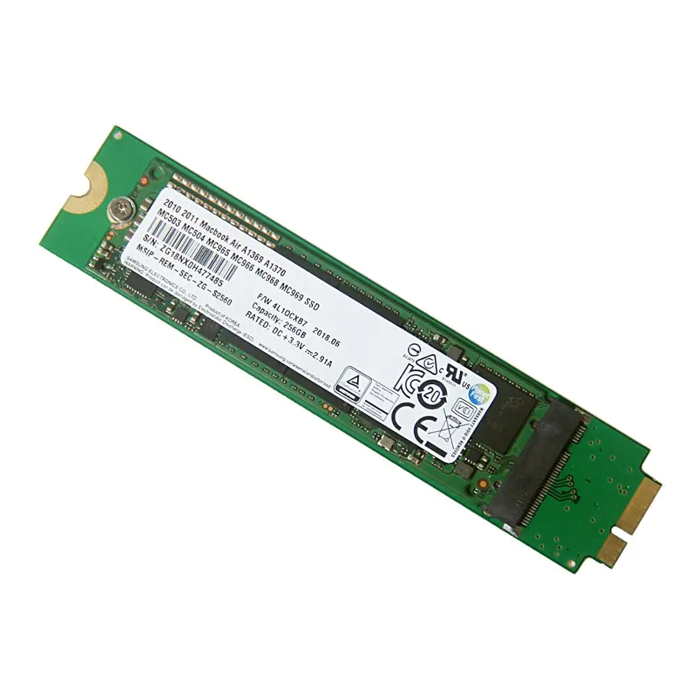 Твердотельный накопитель 256 ГБ SSD для Apple Macbook Air A1369 A1370 MC503 MC505 MC965 MC966 MC506 MC968 MC969 2010