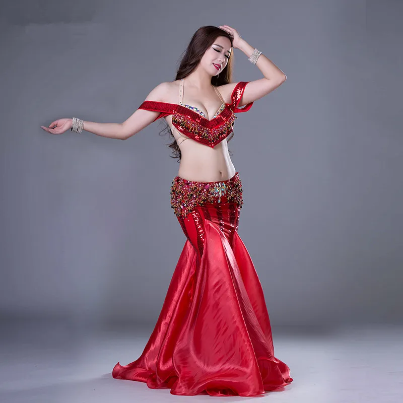 

Bellydance oriental eastern Belly dance diamond embroidery dancing costumes clothes bra belt scarf skirt ring dress set 2351