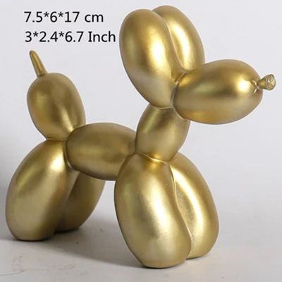 VILEAD 17 см Смола скандинавские воздушные шары собака креативные домашние мягкие украшения настольные гостиная Торт Хлебобулочные магазин ремесла новогодний декор - Цвет: Gold Dog