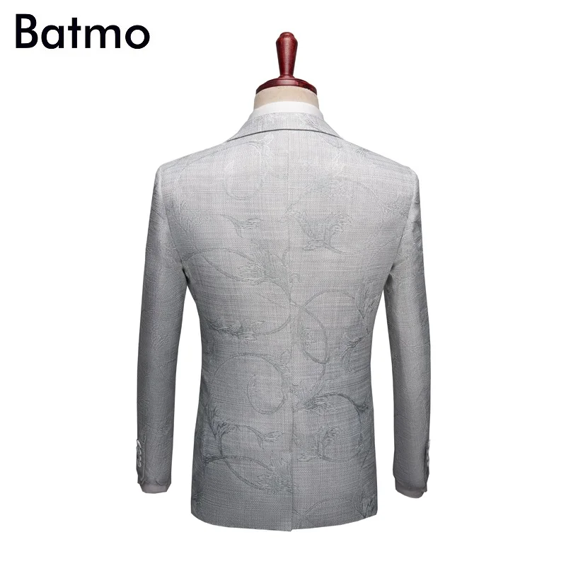 Batmo 2018 Новое поступление высокого качества льняная жаккардовая smart повседневные комплекты для мужчин, мужские модные костюмы, плюс размер