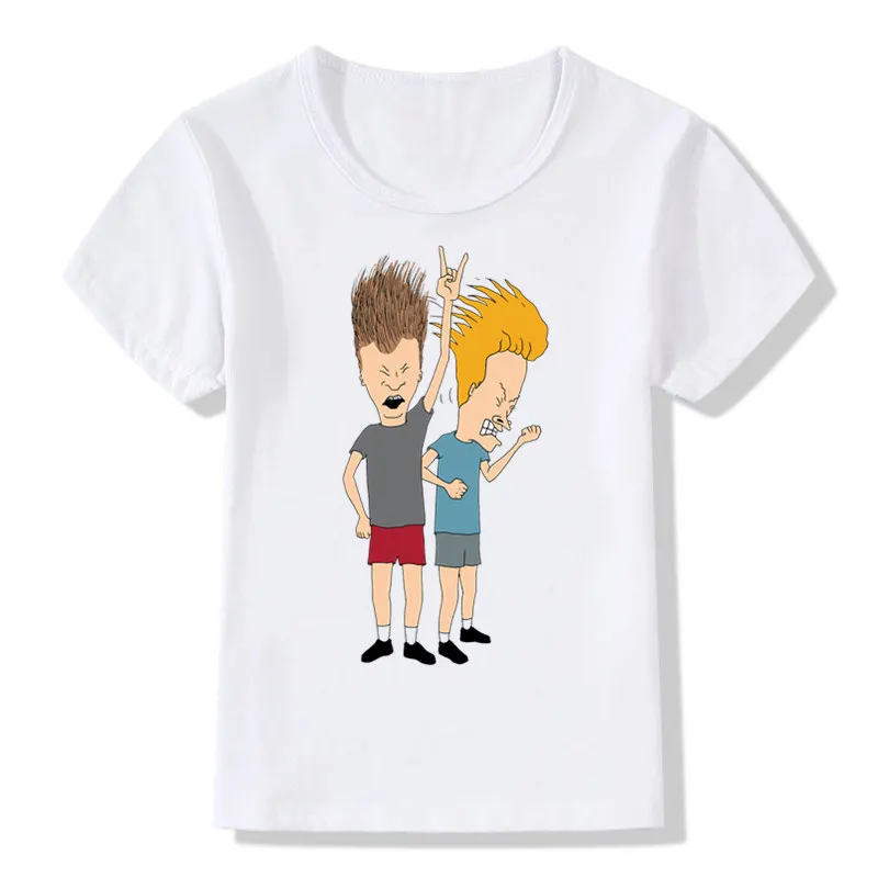 Модная футболка с принтом «Beavis And Butthead» для мальчиков и девочек детские летние повседневные топы с героями мультфильмов, футболка детская одежда HKP937