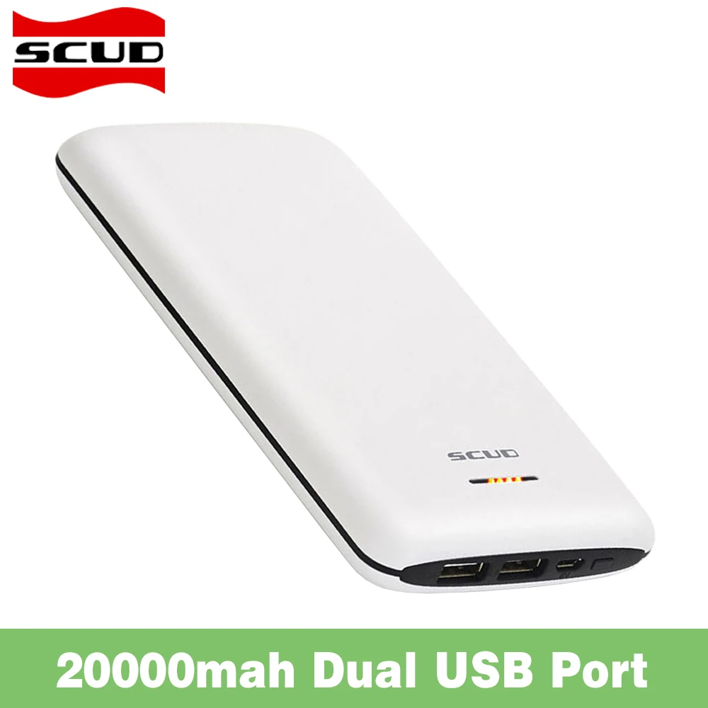 Scud 20000 mah dual usb cargador de batería externo powerbank polímero tableta del teléfono de copia de seguridad para iphone 6s 7 samsung xiaomi banco de la energía