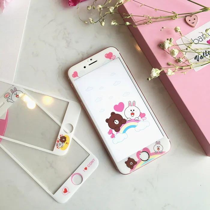 2pcs Cartoon Full Coverage Tempered Glass Screen Protector