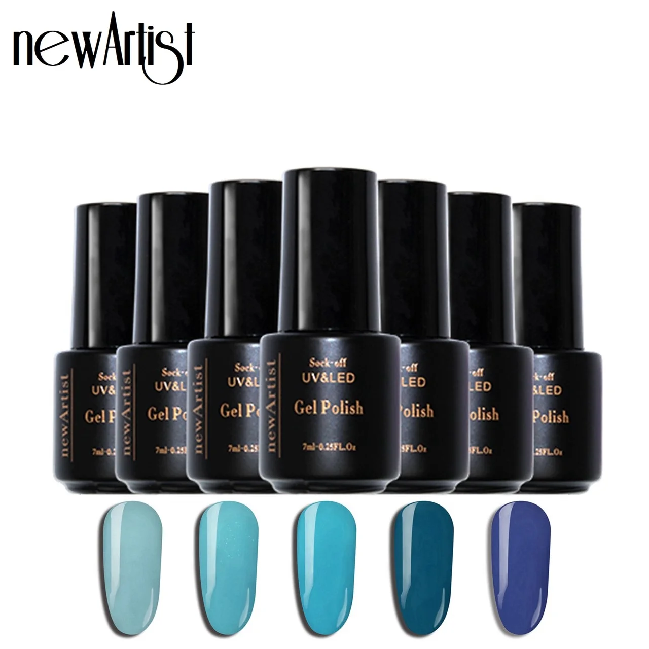 Newartist 7 мл uv led soak off Гели для ногтей Польский Однотонная одежда Марина синий серии