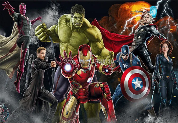 3d壁紙アベンジャーズ ハルク アイアンマン キャプテンアメリカ 男の子の寝室のカスタムメイドの写真 Wallpapers Aliexpress