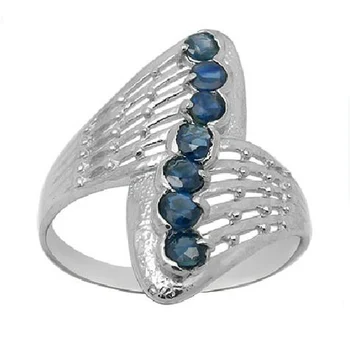 

2017 Qi Xuan_Fashion Jewelry_Dark Blue Stone Elegant Woman Rings_S925 Solid Sliver Fashion Rings_Manufacturer Directly Sale