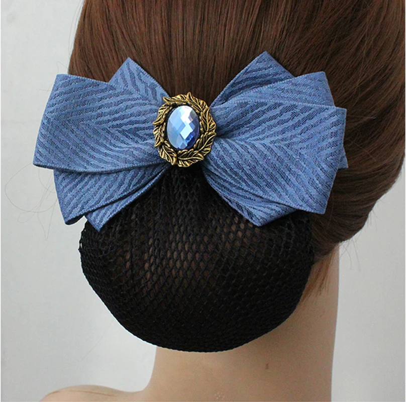 Модный офисный женский галстук-бабочка заколка для волос с бантом, сетчатый бант, глубокий снуд для длинных волос