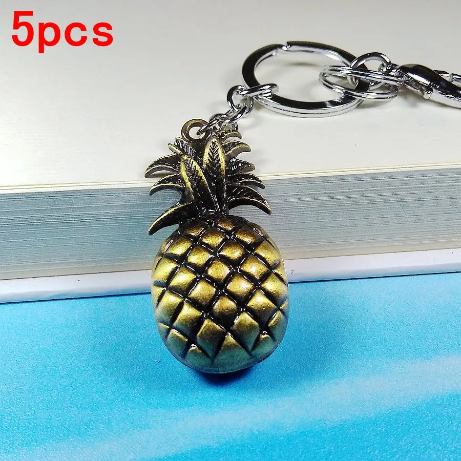 5 шт. Новинка 2017 милый уникального металла ананас кольцо брелок Брелок креативные