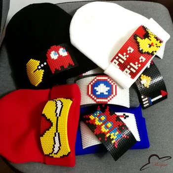 

DetachableBlock Brick Building Beanie Autumn Winter Wool Blends Soft Warm Knitted Cap Men Women Skull Cap Hats Gorro Ski Caps