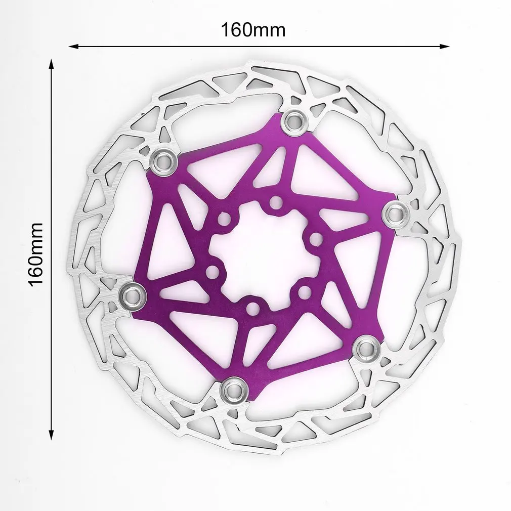 7 цветов Ультра-светильник MTB горный велосипед тормозной диск поплавок плавающие колодки 160 мм 6 Болт роторы запчасти велосипедные аксессуары - Цвет: purple