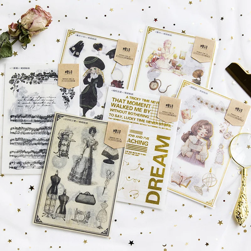 

3PCS/Lot European Style Retro And Paper Sticker Album Hand Account Decorative Packaging Fashion Sealing Stickers