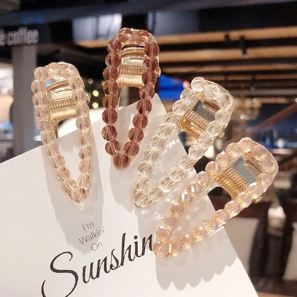 

1 PC Korea Fashion Champagne Crystal Hair Clips Geometric Waterdrop Shape Hairpins For Women Metal Gold Color Hair Accessories