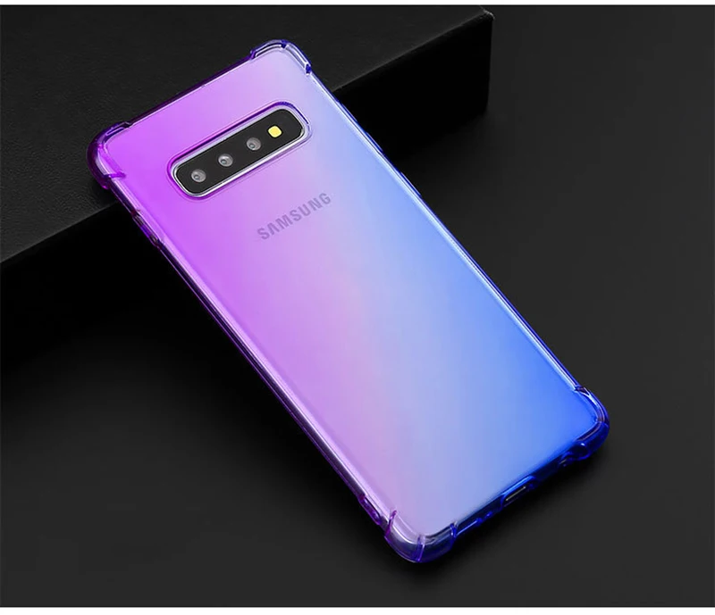 50 шт. градиентная воздушная подушка Ультра мягкий чехол из ТПУ для samsung Galaxy S10 E S9 S8 Plus Note 10 10+ 9 8 противоударный чехол с защитой от царапин