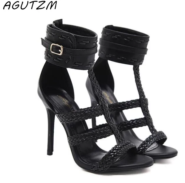 AGUTZM/пикантные женские босоножки из искусственной кожи Модные летние туфли