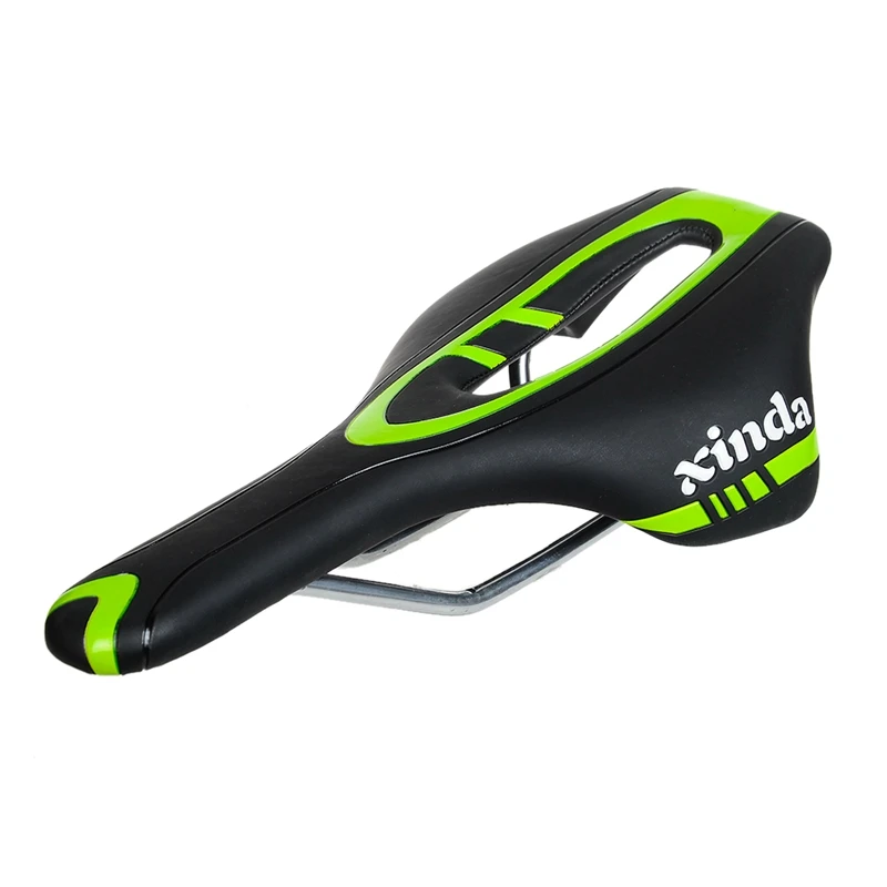 Green MTB Расширенный велосипедное седло Удобный средний полый велосипедное седло Подушка из искусственной кожи водонипроницаемый клад запчасти для велосипеда 5 цветов - Цвет: Green