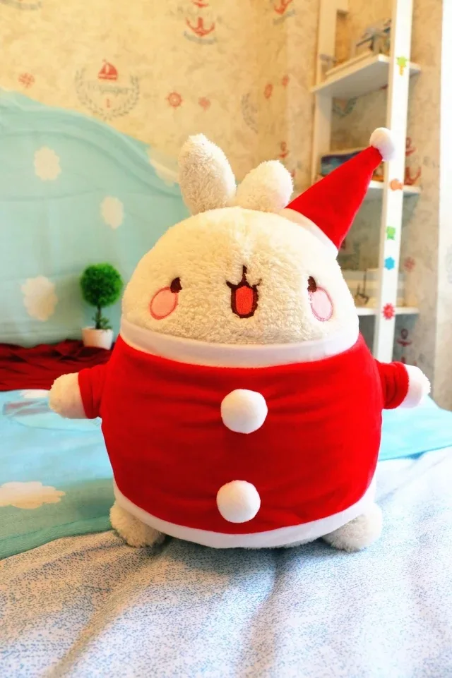 Kawaii аниме 33 см Molang кролик Рождественская шапка олень 2 стиля плюшевая Мягкая кукла животное мягкая игрушка для детей подарки на день рождения